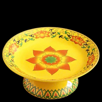 Mâm Bồng Sứ Gấm Vàng – Đồ Thờ Cúng Nhập Khẩu Sang Trọng, Tăng Vượng Khí Gia Đạo