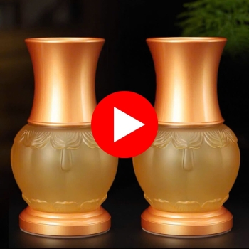 Lọ Hoa Lưu Ly Viền Hoa – Đồ Thờ Cúng Sang Trọng