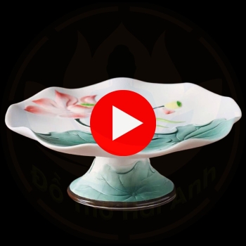 Mâm Bồng Sen Nổi Màu Đỏ Cao Cấp – Đồ Thờ Cúng Nhập Khẩu Sang Trọng, Tăng Vượng Khí Gia Đạo