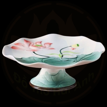 Mâm Bồng Sen Nổi Màu Đỏ Cao Cấp – Đồ Thờ Cúng Nhập Khẩu Sang Trọng, Tăng Vượng Khí Gia Đạo