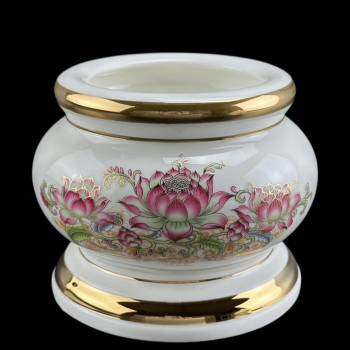 Bát Hương Sứ Sen Tam Bảo Cao Cấp – Trang Nghiêm, Thanh Tịnh, Phong Thủy