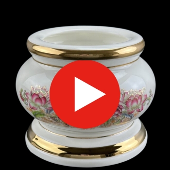 Bát Hương Sứ Sen Tam Bảo Cao Cấp – Trang Nghiêm, Thanh Tịnh, Phong Thủy