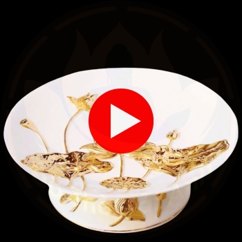 Mâm Bồng Sen Vàng Nổi – Đồ Thờ Cúng Cao Cấp & Phong Thủy Cát Tường