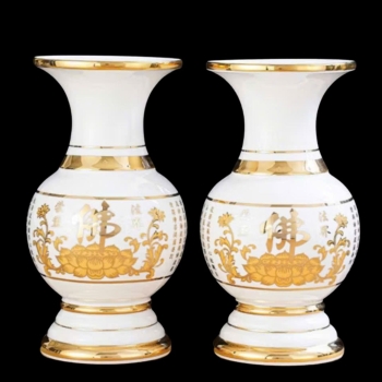 Lọ Hoa Tâm Kinh Trắng Cao Cấp – Sang Trọng, Trang Nghiêm Cho Không Gian Thờ