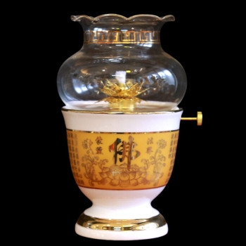 Đèn Dầu Tâm Kinh Vàng Chữ Phật – Ánh Sáng Linh Thiêng & Phong Thủy Cát Tường