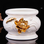 Bát Hương Gốm Sứ Trắng Kim Nổi Cao Cấp Nhập Khẩu Đài Loan - Sang Trọng, Bền Đẹp