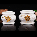 Bát Hương Gốm Sứ Trắng Kim Nổi Cao Cấp Nhập Khẩu Đài Loan - Sang Trọng, Bền Đẹp