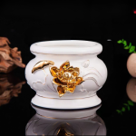 Bát Hương Gốm Sứ Trắng Kim Nổi Cao Cấp Nhập Khẩu Đài Loan - Sang Trọng, Bền Đẹp