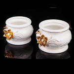 Bát Hương Gốm Sứ Trắng Kim Nổi Cao Cấp Nhập Khẩu Đài Loan - Sang Trọng, Bền Đẹp