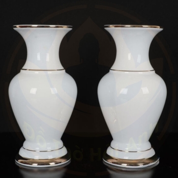 Lọ Hoa Trắng Kim Gốm Sứ Cao Cấp – Nhập Khẩu Đài Loan, Sang Trọng Trang Nghiêm