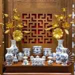 Bộ Đồ Thờ Lộc Phát Rồng Vàng Kim Men Lam