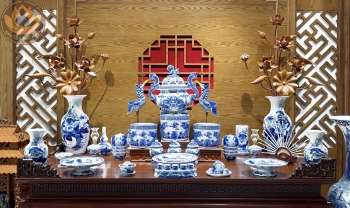 Bộ Đồ Thờ Lam Cổ Men Lam – Tinh Hoa Gốm Việt, Tâm Linh Trường Tồn