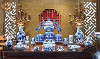 Bộ Đồ Thờ Phúc Lộc Men Lam