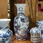 Bộ Đồ Thờ Ngũ Long Nổi – Men Lam Vàng Kim | Bảo Hộ Linh Thiêng – Vượng Khí Trường Tồn