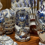 Bộ Đồ Thờ Ngũ Long Nổi – Men Lam Vàng Kim | Bảo Hộ Linh Thiêng – Vượng Khí Trường Tồn