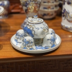 Bộ Đồ Thờ Ngũ Long Nổi – Men Lam Vàng Kim | Bảo Hộ Linh Thiêng – Vượng Khí Trường Tồn