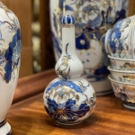 Bộ Đồ Thờ Lộc Phát Sen  Men Lam Vàng Kim