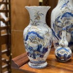 Bộ Đồ Thờ Lộc Phát Sen  Men Lam Vàng Kim
