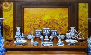 Bộ Đồ Thờ Vạn An Trường Phúc (Sen Decal mới) - 1m70x81