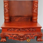 Ban Thờ Thần Tài Thổ Địa Song Long Cổ Tự 12 Mái , Gỗ Hương Màu Cánh Gián