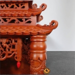 Ban Thờ Thần Tài Thổ Địa Song Long Cổ Tự 12 Mái , Gỗ Hương Màu Cánh Gián