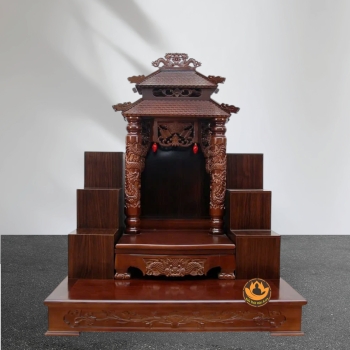 Ban Thờ Thần Tài Thổ Địa Song Long Cổ Tự Gỗ Xoan