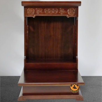 Ban Thờ Tài Địa Mái Bằng, Gỗ Phủ Veneer Màu Óc Chó