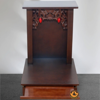 Bàn Thờ Ông Thần Tài Thổ Địa Mái Bằng, Gỗ Melamine Màu Óc Chó, Có Ngăn Kéo