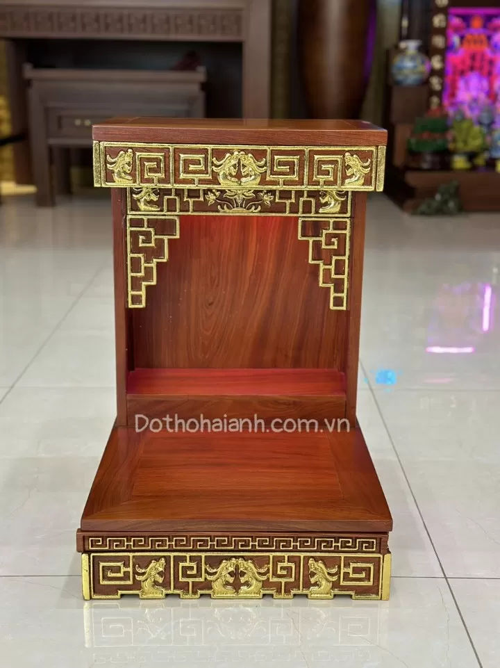 Ban Thần Tài Zích Zắc Gỗ Hương Dát Vàng Đẹp, Sang Trọng, Cao Cấp