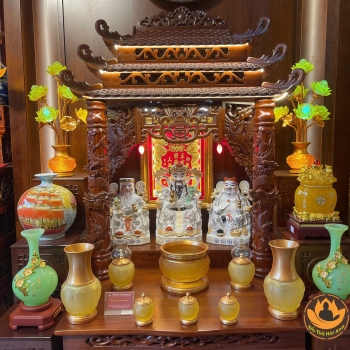 Combo Ban thờ Thần tài gấm vàng