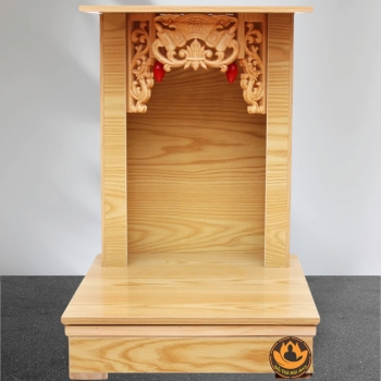 Bàn Thờ Ông Thần Tài Thổ Địa Mái Bằng, Gỗ Melamine Màu Vàng, Có Ngăn Kéo