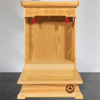 Bàn Thờ Ông Thần Tài Thổ Địa Mái Bằng, Gỗ Thông Mỹ Màu Trắng