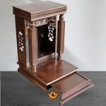 Ban Thờ Thần Tài Thổ Địa Mái Bằng, Trụ Vuông Đồng Tiền Gỗ Xoan