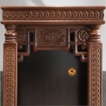 Ban Thờ Thần Tài Thổ Địa Mái Bằng, Trụ Vuông Đồng Tiền Gỗ Xoan