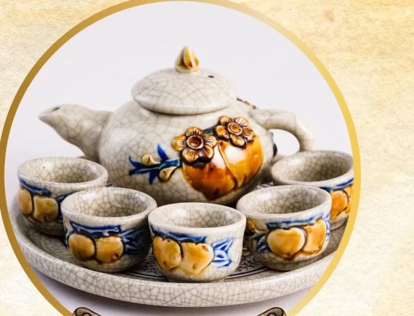 Bộ Dâng Trà Men Rạn