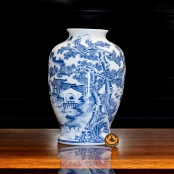 Bình phong thủy vẽ tay tích sơn thủy