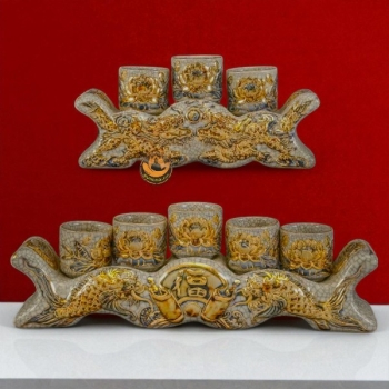 Kỷ Ngai Rồng Men Rạn Vàng Kim