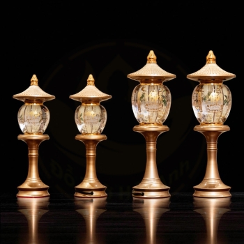 Đèn Thờ Phật Pha Lê Oval Mái Chùa – Bền, Sang Trọng & Trang Nghiêm