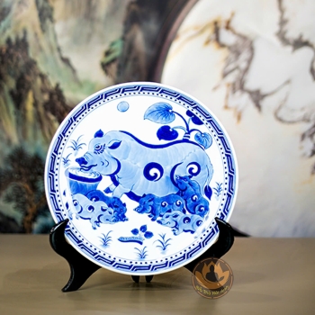 Đĩa Sứ Đàn Lợn Âm Dương Quy Hồ