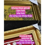 Bài Vị Ông Thần Tài Thổ Địa không tráng gương kích đỏ - Nhũ vàng Kim Sa liễn Thần Tài