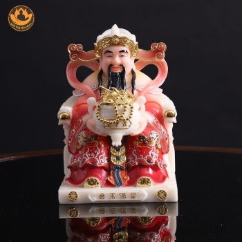 Tượng Thần Tiền Đá Cẩm Thạch Đỏ