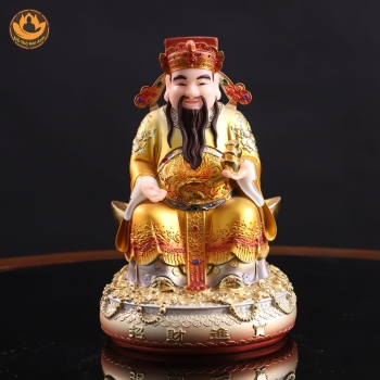 Tượng Quan Lộc Ngồi Đá Thạch Anh Dát Vàng