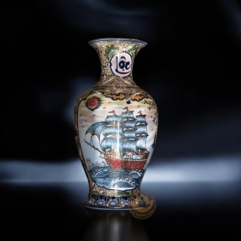 Bình phong thủy vẽ vàng tích Công danh phú quý - Thuận Buồm Xuôi Gió