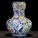 Bình gốm họa tiết thêu hoa