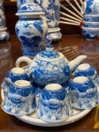 Bộ Dâng Trà Sen Phú Quý Men Lam (Bộ MiNi)