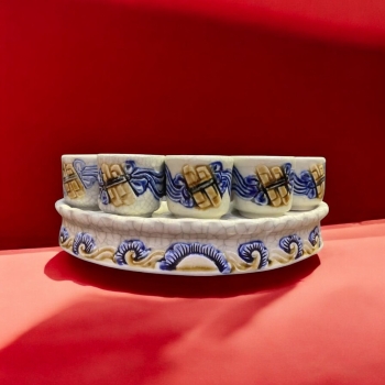 Kỷ Cong  5 Chén Men Rạn