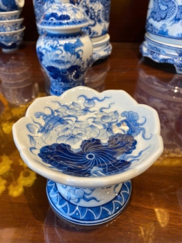 Khay Trầu Cau Sen Phú Quý Men Lam