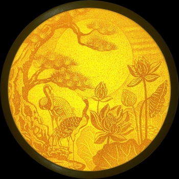 Tranh Trúc Chỉ Điện Sen Tùng