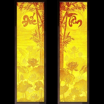 Cặp Tranh Trúc Chỉ Điện Tâm Đức