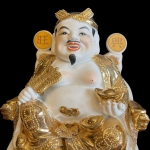 Tài địa sứ trắng vàng kim dát vàng Tài Lộc , Phú Qúy , Chiêu lượng .